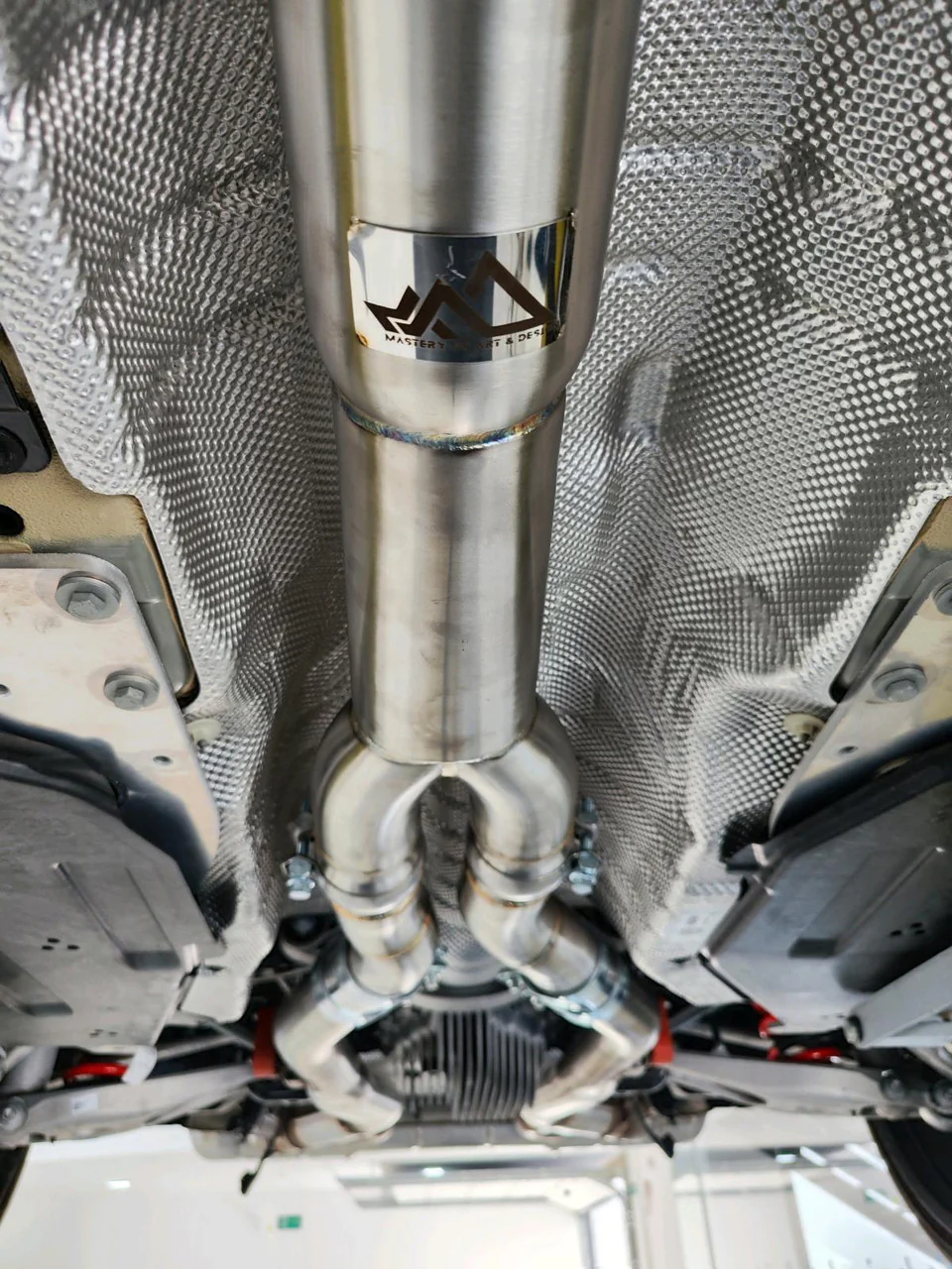 MAD BMW G8x M3 M4 S58 Resonated or Non-Resonated Single Midpipe (Brace Included) - Image 4