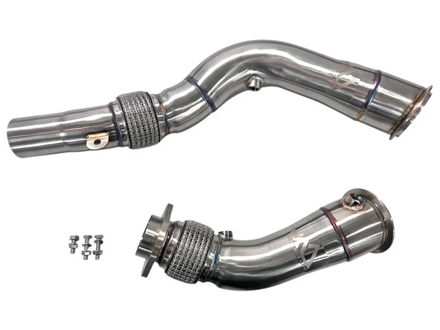 BMW S55 3.5" Fat Boy Downpipes M2C M3 M4 W/ Flex Section - Image 4