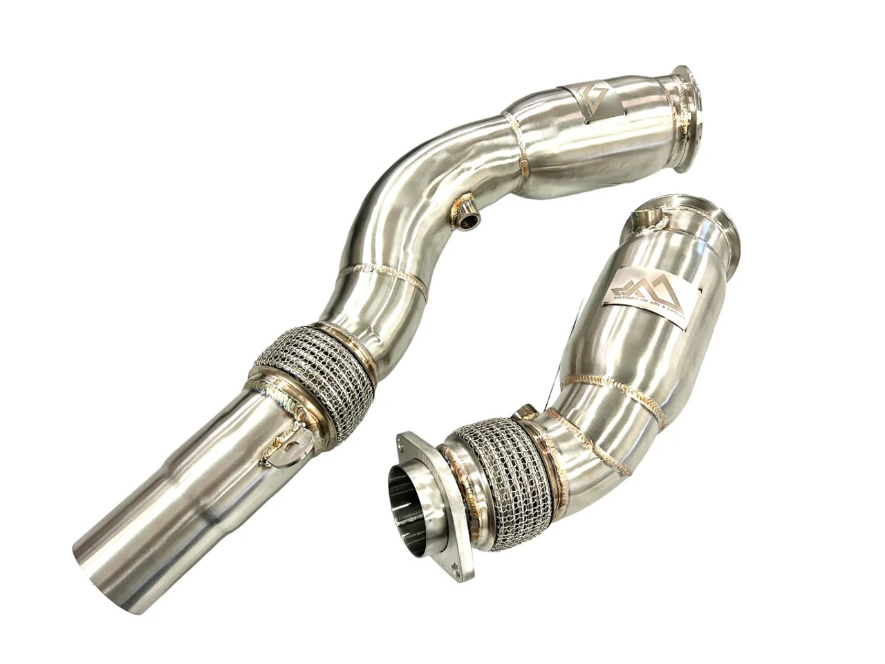 BMW S55 Resonated Downpipes M2C M3 M4 W/ Flex Section - Image 3
